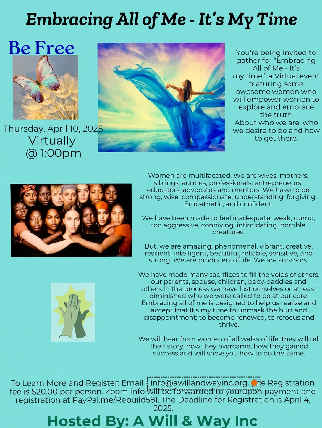 Embracing All of Me virtual event flyer