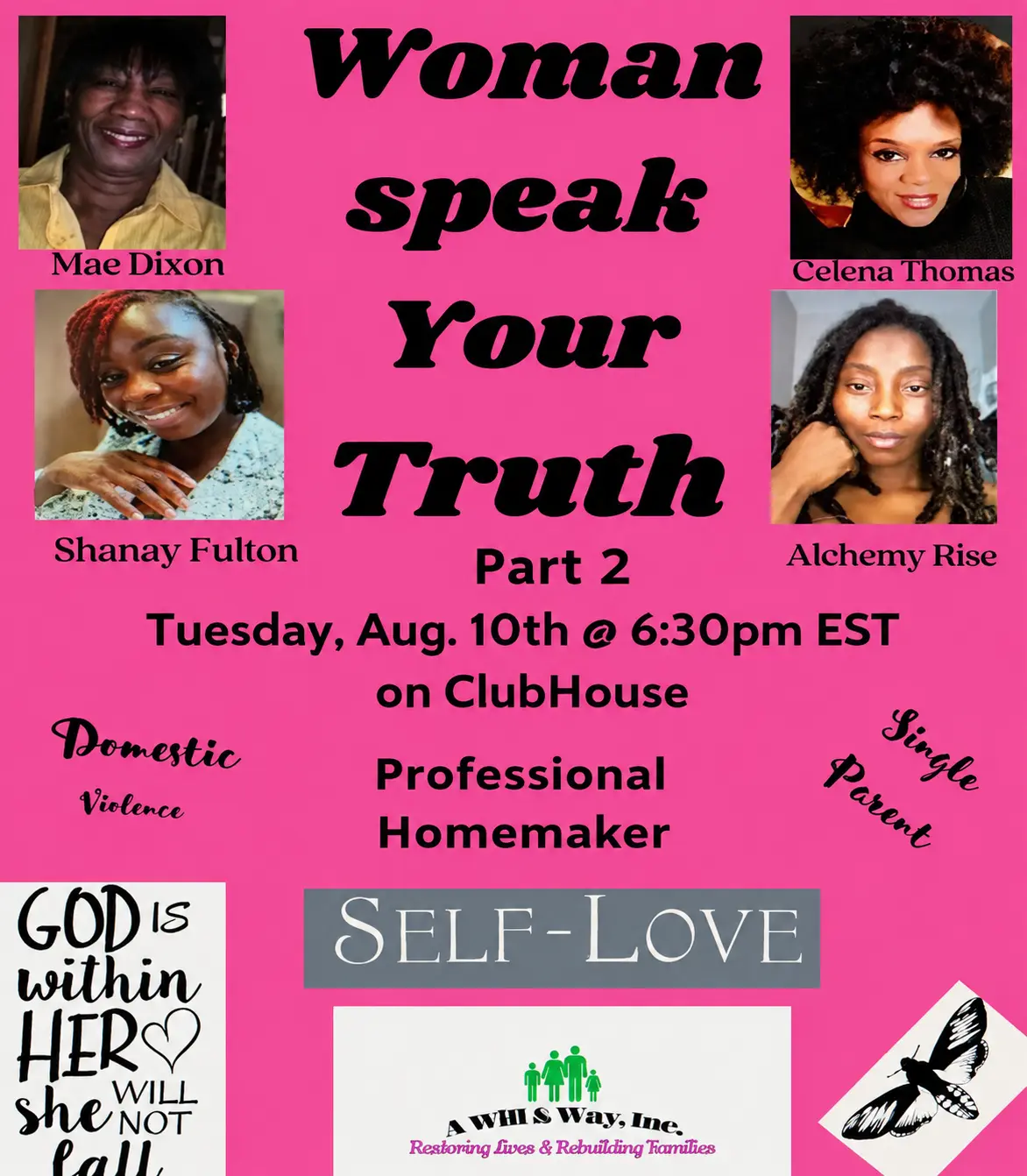 Woman Speak Your Truth event flyer