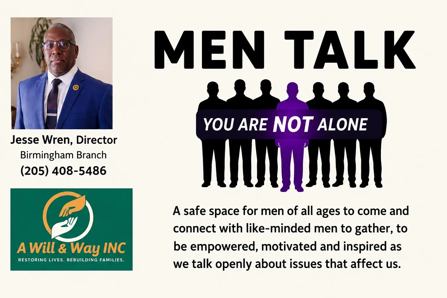Men Talk director program graphic