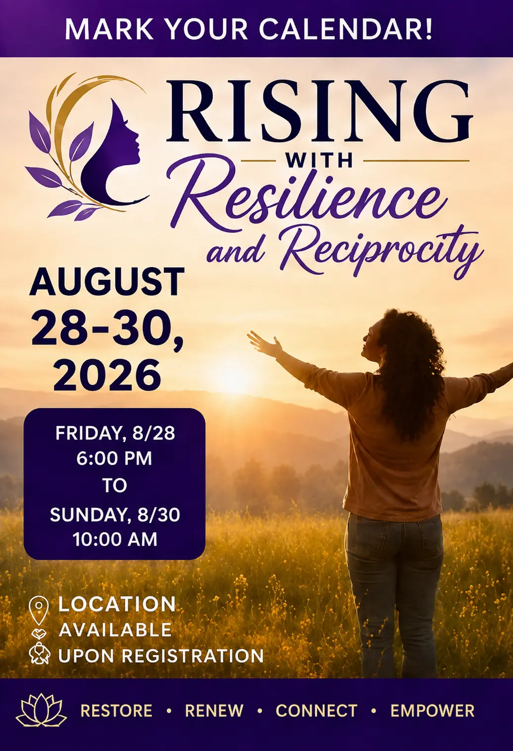 Rising with Resilience and Reciprocity program flyer
