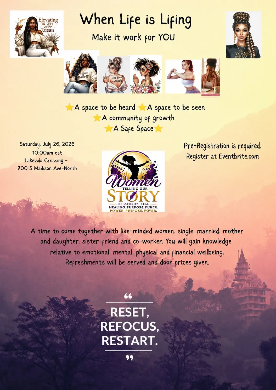 When Life Is Lifing women’s program flyer