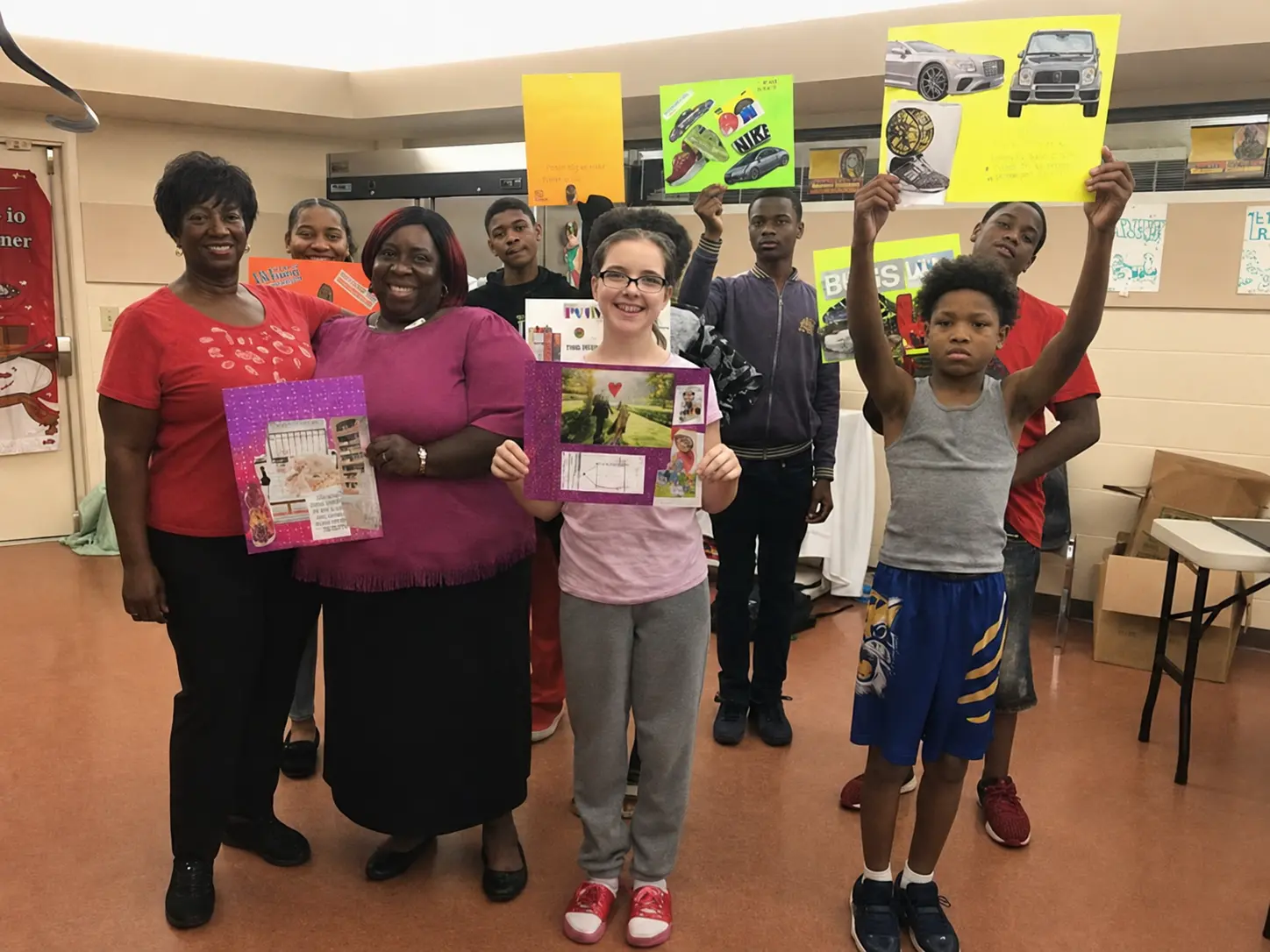 Young people presenting their vision boards