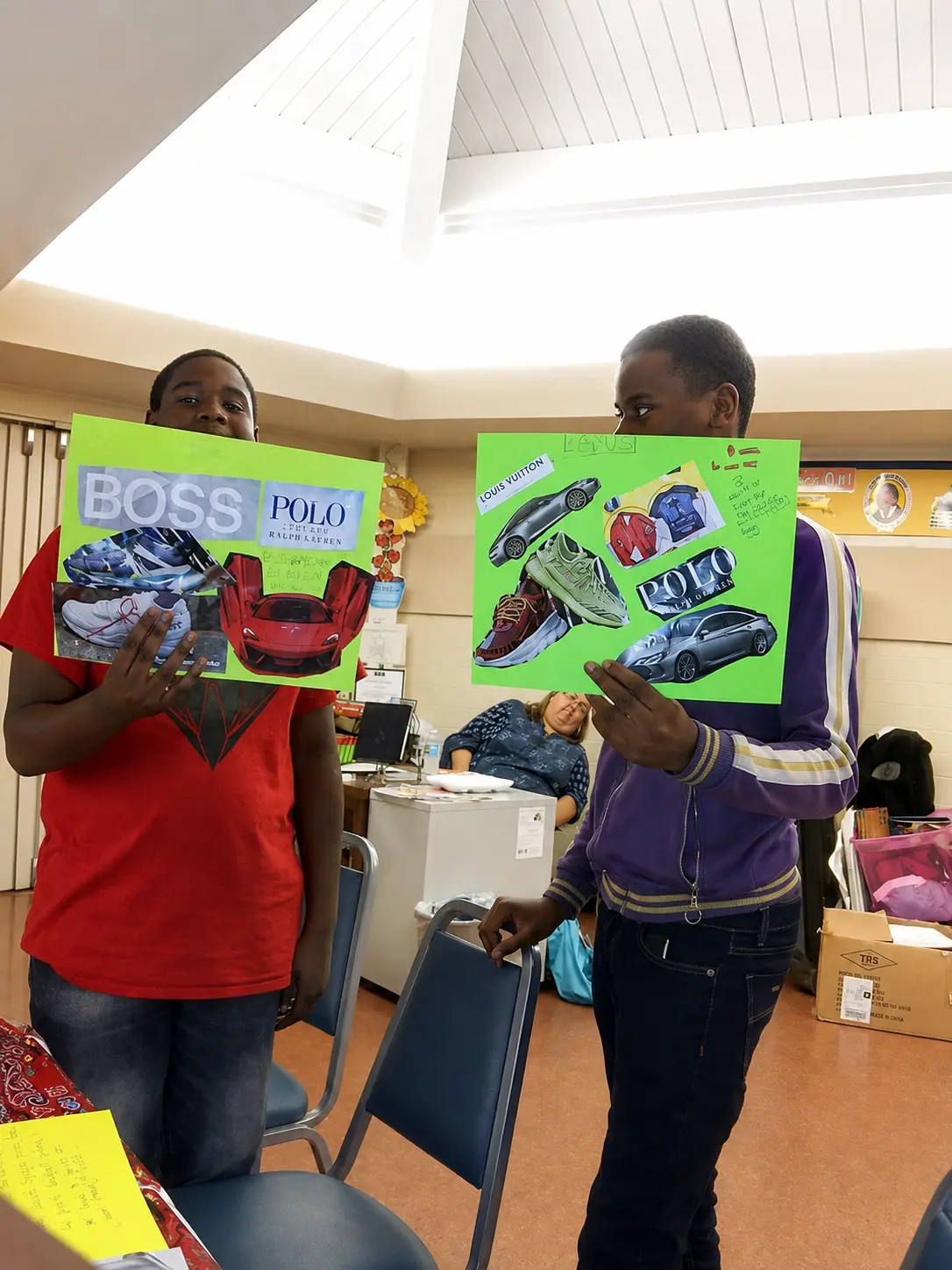 Young participants sharing goals through vision boards