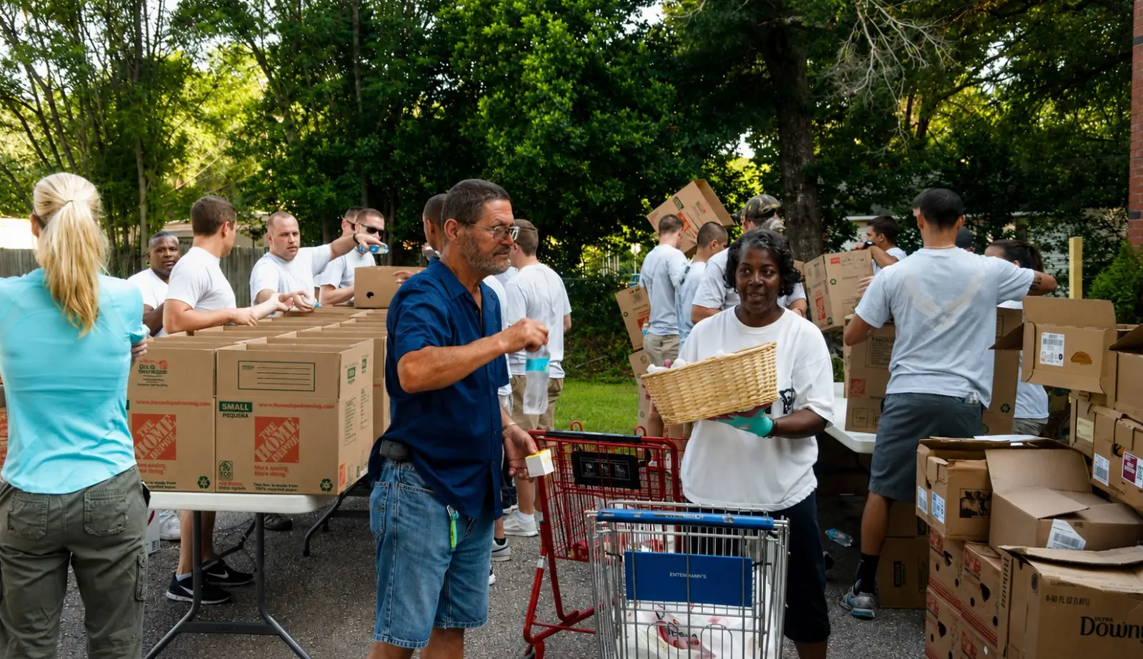 Volunteer teamwork during community outreach