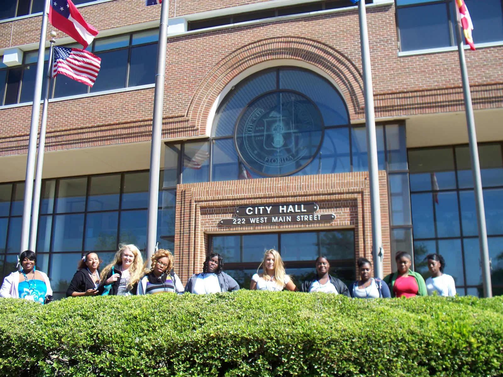Youth leadership students at Pensacola City Hall