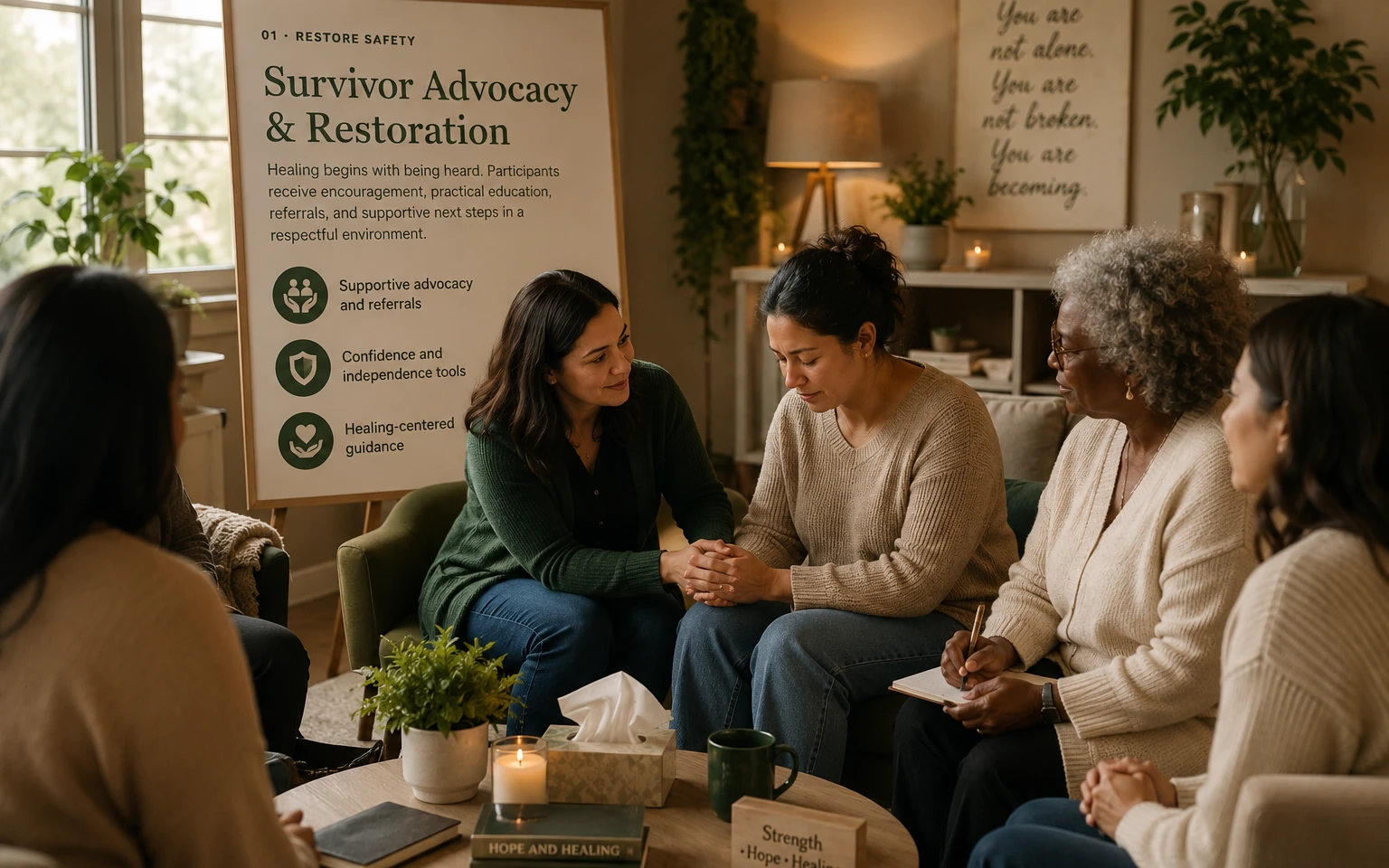 Survivor advocacy and restoration support
