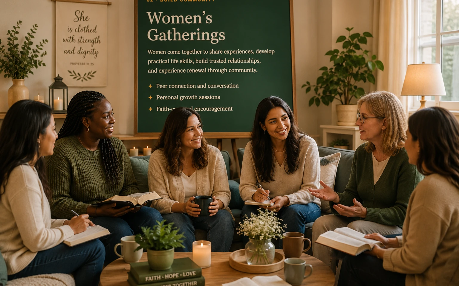 Women gathering together at an A Will and Way community event